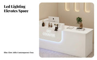 Retail Checkout Counter Modern Ier Counter Sturdy Construction Payment Station Spacious Storage Easy to Clean Suitable for Clerks Receptionists Boutique Lobby