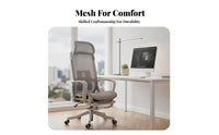 Ergonomic Design Reclining Desk Chair with Footrest 360-Degree pivot Reclining Chair with Footrest Breathable Mesh spine Computer Seat Adjustable Support for Remote Workers, Students, video game enthusiasts, brief rest, Study Room, Studying, Bedroom