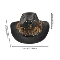 Cowboy Hat with Deer Head Western Steampunk Hat Soft for Cosplayers