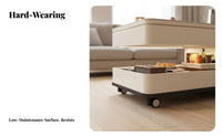 Multi-Functional Convertible Lift-Top Table Movable with Wheels Living Room Furniture Multifunctional Storage Unit Light Luxury Design for Apartment Dwellers, Work-from-Home Workers, Homeowners, Dining, Small Areas, Home Office, Entertainment Area