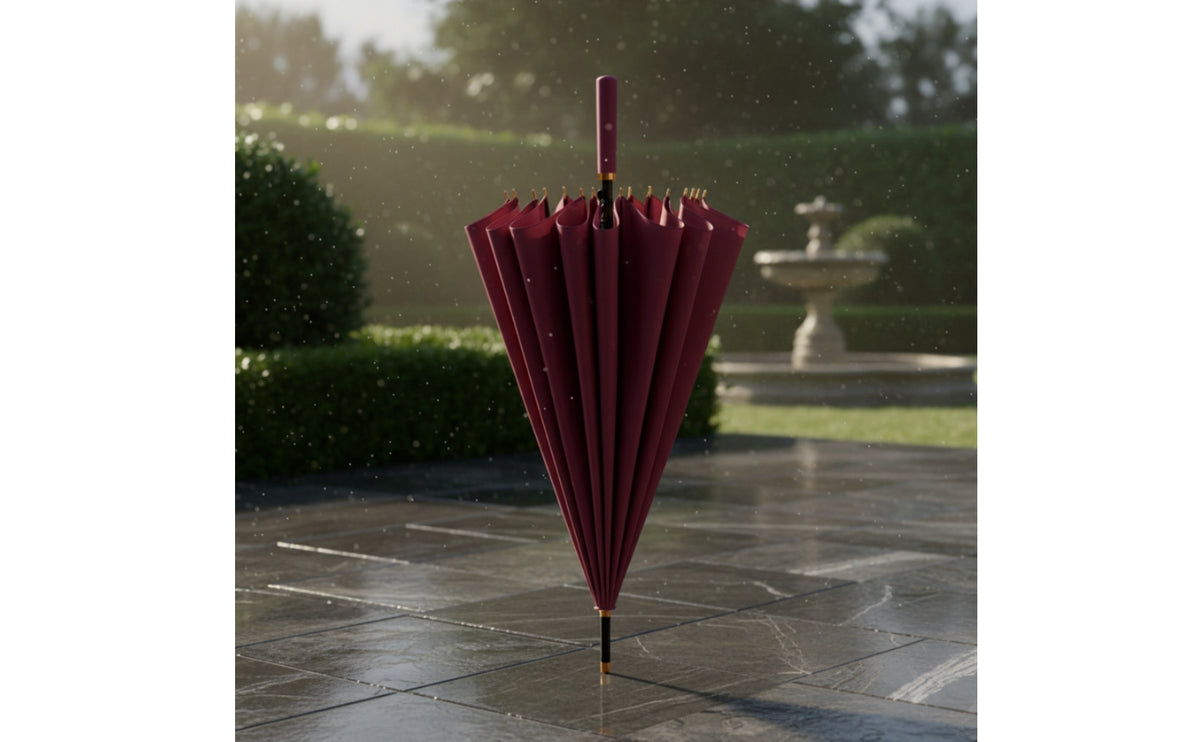 Classic 16 Rib Umbrella Heavy Duty Custom Print Umbrella Strong Wooden Handle Large for Corporate Events