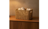 woven Storage Basket Storage Basket with Handles Space-Saving for Living Room