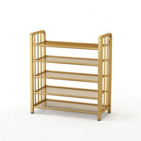 5-Tier Shoe Rack Space-Saving Furniture Solid for Renters