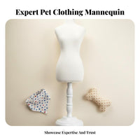 Dog Clothes Mannequin Solid Wood Base Dog Garments Display Stand Tackable Body Puppy Clothes Display Stand for Retailers, Crafters, Boutiques