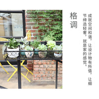 Outdoor Balcony Wall-Mounted Iron Railing Hanging Plant Pot Holder European Style Flower Stand
