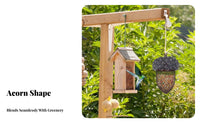 Weather Resistant Acorn Bird Feeder Easy to Fill Acorn Shaped Holder for Nature Enthusiasts, Homeowners, Backyard, Patio, Trees