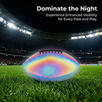 Reflective American Football Size 9, PU Leather Night Football for Low Light Games, Adults Reflective Glow Dark Training Football
