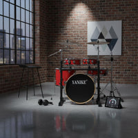 Double-Sided Quiet Drum Set, Portable Practice Kit for Adult Beginners, Jazz, Professional, Birch Wood