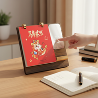 2026 Minimalist Desk Calendar with Wooden Stand and Mirror, Multifunctional Planner