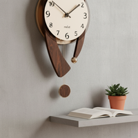Modern Retro Wall Clock with Ambient Light for Living Room Decor