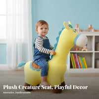 Rideable Donkey-Shaped Seat Creative Decoration Ride-on Toy Soft Exterior creature Stool for Toddlers, Parents, Playroom, Nursery, Kindergarten, Living Room