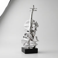 Violin Sculpture Electroplated Abstract Violin Statue   Abstract Sculpture for Art Collectors