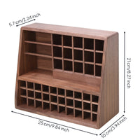 Wooden Lipsticks Holder Multifunctional Desktop Organizer with Compartments Versatile Makeup Holder for Vanity, Dorm Room