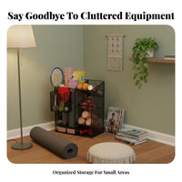 Multi-Layer Home Gym Rack Heavy Duty Corner Training Gear Stand Large Capacity Stretching Mat Storage Rack for Yogis