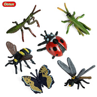 Miniature Insect and Animal Figurines Set - Mantis, Butterfly, Ladybug, Dragonfly, Bee, Frog, Wild Animals, Cats