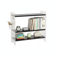 Multi-Functional Storage interchangeable Pegboard Rack Space-Saving Desktop Organizer Customizable Layout Desk Shelf Multifunctional for Students, Hobbyists, Crafters, Study Room, Gaming Setup, Bedroom, Studio