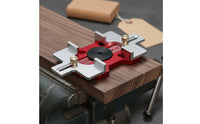 Double-Use Design Wood Slotting Jig Precise Positioning Slotting Template High Precision Drill Guide Jig Adjustable Thickness for Woodworkers, Professionals, Carpentry, Workshop