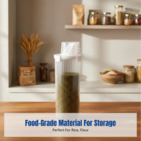 Airtight Food Storage Container, Moisture-Resistant Plastic, for Rice, Flour, Grains