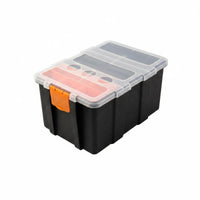 3 Pieces Divided Compartments Screw and Nut Organizer Removable Dividers Small Parts Organizer Box Transparent Lid Compartment Storage Case Secure Latch for Workshop, Garage, Repair Desk