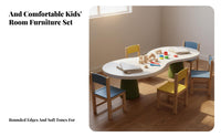 Kindergarten Learning Table Child-Friendly Materials Childrens Drawing and Play Table Set Rounded Edges Upholstered children's Chair Set for Classroom