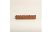 Wicker Cutlery Basket Rattan Cutlery Tray Low-Profile for Countertop, Buffet