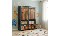 Easy to Clean Modular Metal Wardrobe Doors Clothing Organizer Bedroom Furniture for Children