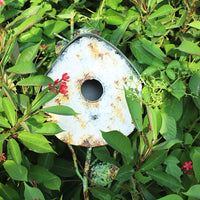 Vintage Distressed Outdoor Rust-Proof Garden Trellis Birdhouse Stand for Climbing Plants