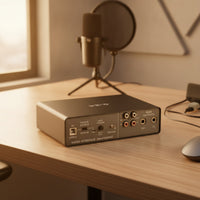 24-bit/192kHz USB Audio Interface Loopback External Audio Interface High Resolution Sound Card Plug and Play for Mobile Recording