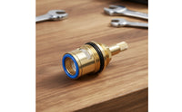 Splined Faucet Valve Quick Opening Brass with Ceramic Disc Long-Lasting Faucet Valve Core Smooth for Plumbers