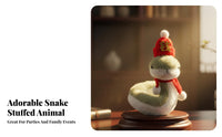 Stuffed Snake Doll with Hat Cute Design Soft Snake Toy Skin-Friendly Textile Home Decoration for Children, Teenagers, Desk Display, Bedroom