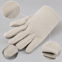 Thickened Canvas Work Gloves Double Layer Full Lined 24-Thread Wear-Resistant for Welding Construction Industrial Safety