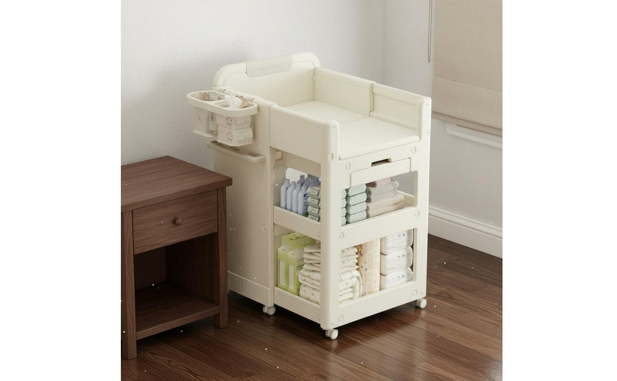 Foldable Multifunction Diaper Changing Table with Storage