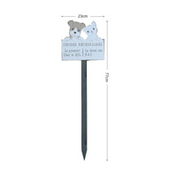 Creature Motifs Wooden Road Sign Stake French Text Outdoor Decor