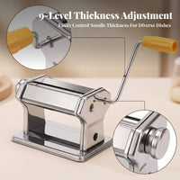 Metal Manual Pasta Maker Compact Hand Crank Pasta Maker for Home Cooks