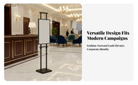 Adjustable Poster Stand Stable Double Pole Display Stand Metal Construction Floor Sign Holder for Commerce Show, Shopping Mall, Restaurant