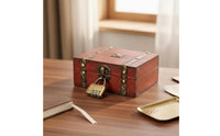 Vintage Wooden Box Decorative Distressed Wood Storage Case Antique Design Treasure Chest Multipurpose Small Trinket Box