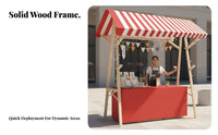 Solid Wood Frame Foldable Wooden Market Stall Easy Assembly Foldable Market Stall Lightweight Portable Vendor Booth Spacious Countertop for Crafters, Small Business Owners, Event Organizers, Night Markets, Street Fairs, Advertising Al Events, Craft Shows