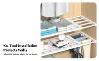 Nail Cabinet Rack Screwless Setup Installation Expandable Closet Shelf Space Saving Nail Cabinet Divider for Students, Wardrobe, Dorm Room, Kitchen