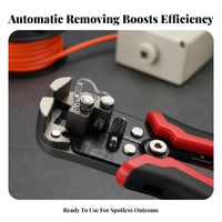 No Core Damage Automatic Wire Stripper Heavy Duty Self-Adjusting Wire Stripping Pliers Adjustable Pressure for Electricians, DIY Enthusiasts