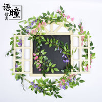 Artificial Wisteria Flower Vine for Home Decor, Wedding Arch, Garden Wall Decoration, Silk Floral Garland