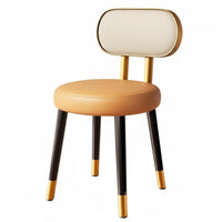 Modern Minimalist Design Upholstered Low-Back Chair Sturdy Frame Household Furniture Soft and Comfortable Accent Seat Long-Lasting Build for Small Apartment Dwellers, Homeowners, Office Workers, Mahjong Room, Kitchen, Bedroom