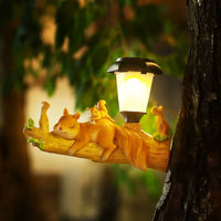 Weather Resistant Resin Squirrel Stake Light Automatic Dusk to Dawn Outdoor Decor for Yard