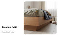 Space-Saving Design Solid Wood Kids Storage Bed No Box Coil Needed Kids Bed Frame with Storage Low Profile children's Furniture Anti-Collision Base for Toddlers, Parents, Bedroom, Small Apartment, Home