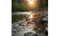 Bamboo Landing Net Deep Bag Handheld Fishing Net Fine Mesh Sturdy for Anglers