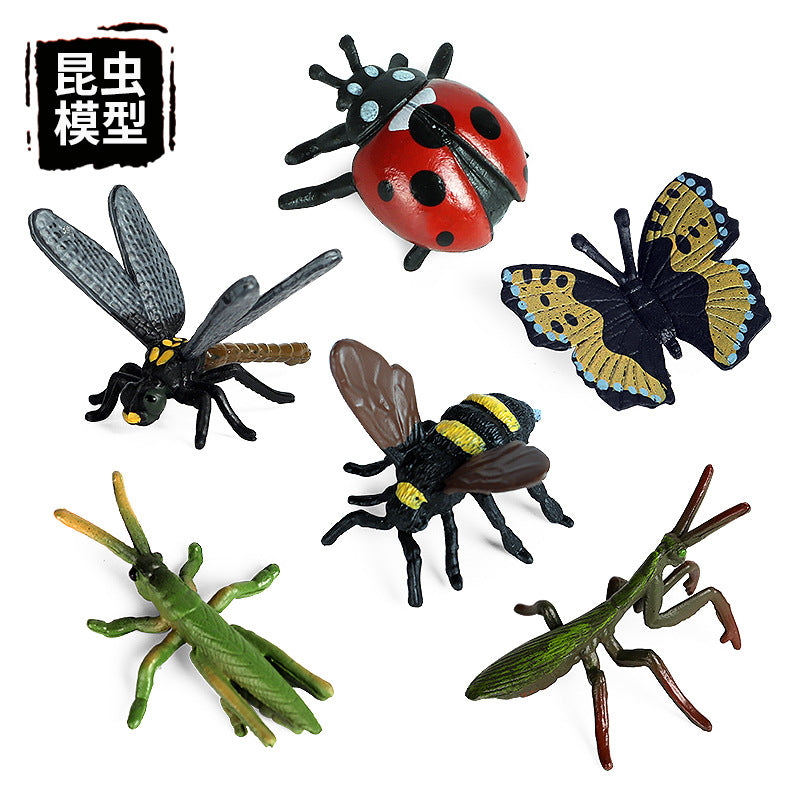 Miniature Insect and Animal Figurines Set - Mantis, Butterfly, Ladybug, Dragonfly, Bee, Frog, Wild Animals, Cats