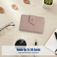 Vintage Card Holder, Slim Multi-Compartment, Anti-Demagnetization, Large Capacity, Women, Bank & Transit Cards