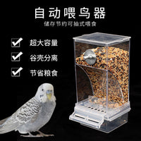 Automatic No-Mess Bird Feeder for Parrots and Small Birds, Anti-Splash Seed Dispenser