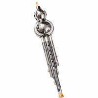 Silver-Finished Hulusi Traditional Hulusi with Gourd Resonator Easy to Learn Gourd Flute Portable for Practice