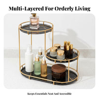 Tiered Makeup Drawers Space-Saving Cosmetic Storage Elegant visually appealing for Vanity