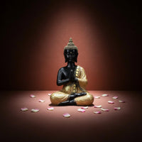 Finish Thai Design Buddha Ornament Meditative Pose Thai Buddha Sculpture Hand-Painted Details for Mindful Movement Practitioners
